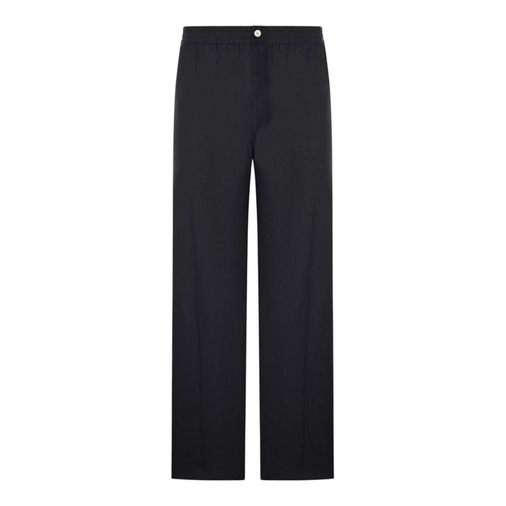 Celine Men Linen And Cotton Blend Trousers With Elastic Waist